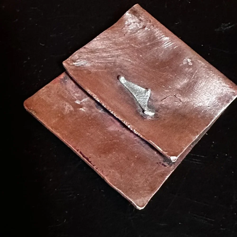 Rustic Money Clip Copper Sterling Silver 925 Gift Brutalist Southwestern Man